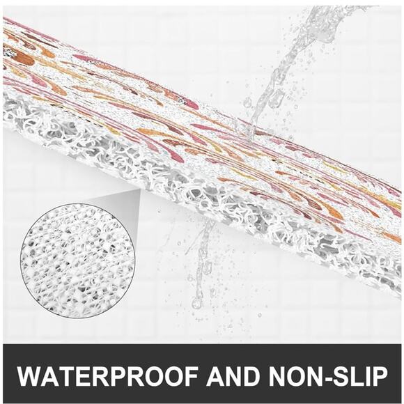 PVC Loofah Style Bath Mat Rainbow Motif 24” x 24” - Picture 7 of 7